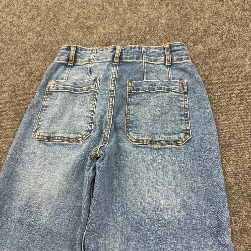 Bagatelle Collection Jeans Womens 26 Blue Cotton Wide Leg Patch Pockets Casual - Picture 6 of 8